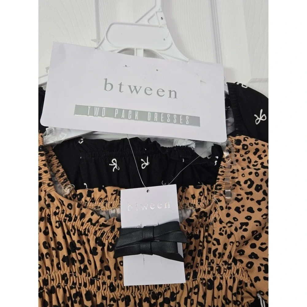 Btween Girls Two Pack of Dresses Size 5. With‎ hair Accessories NWT